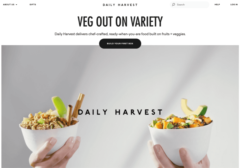 Daily Harvest food ecommerce.