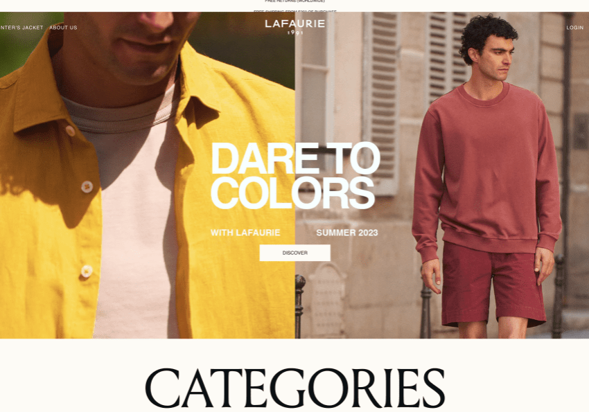 Lafaurie ecommerce website design.