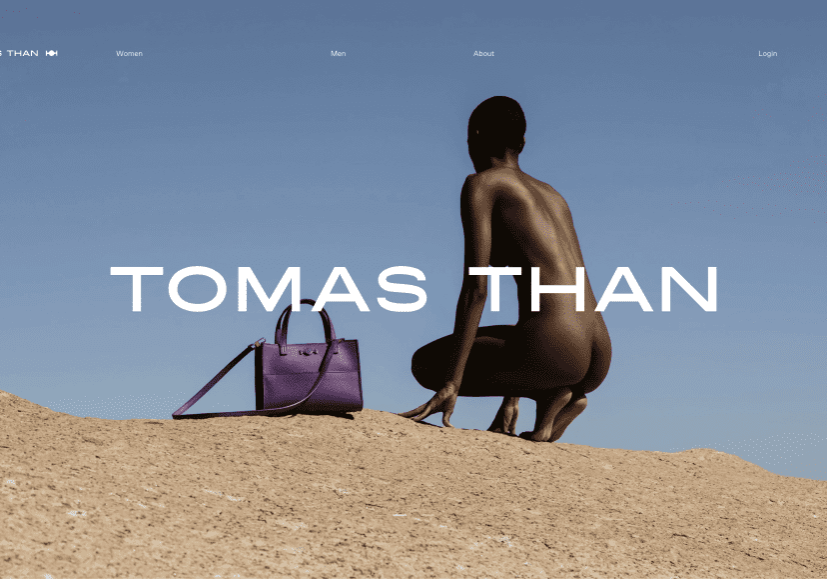 Tomas Than Bag ecommerce design.